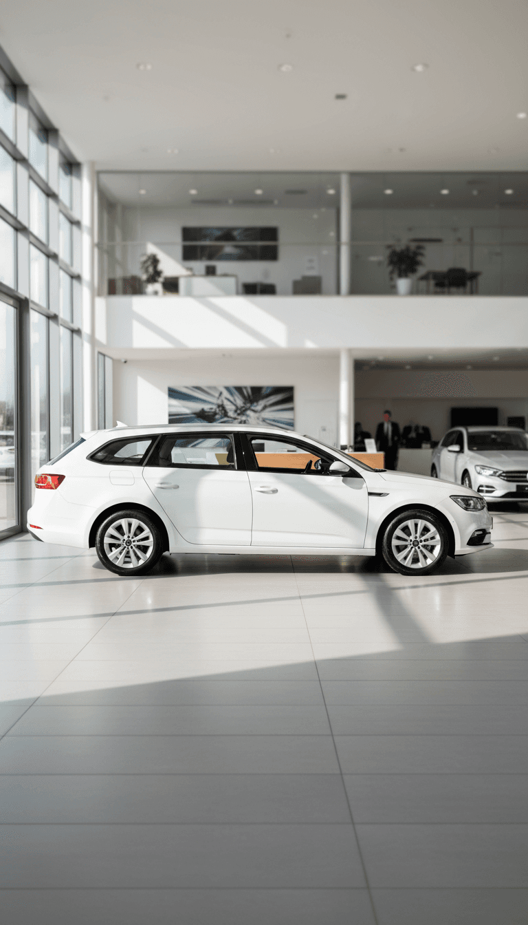 Weisser Kombi mit praktischem Design für Familien